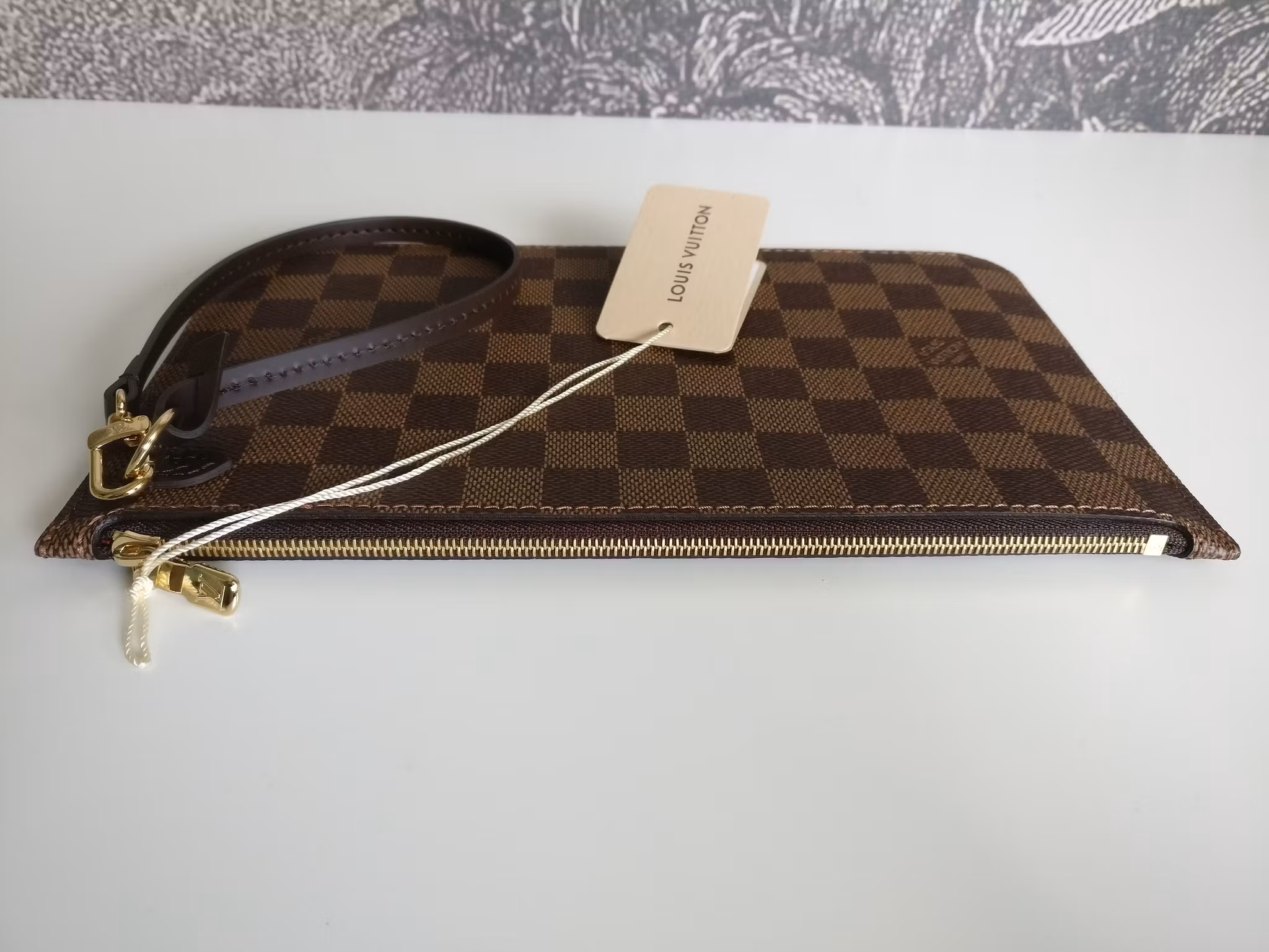 Louis Vuitton Neverfull MM pochette damier ebene