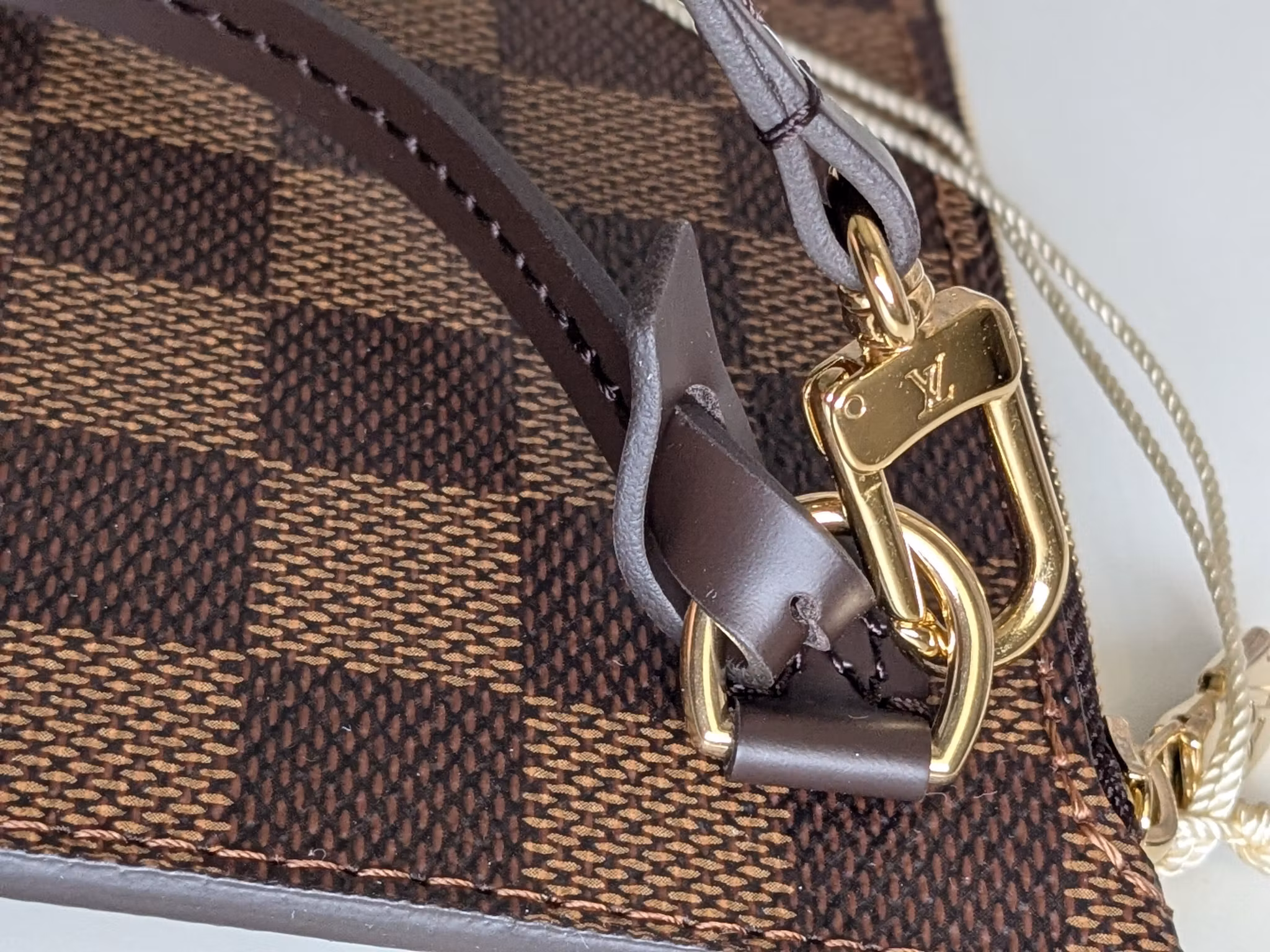 Louis Vuitton Neverfull MM pochette damier ebene