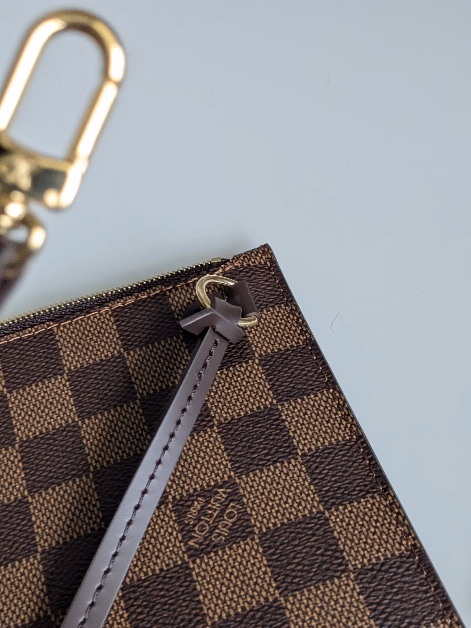 Louis Vuitton Neverfull MM pochette damier ebene