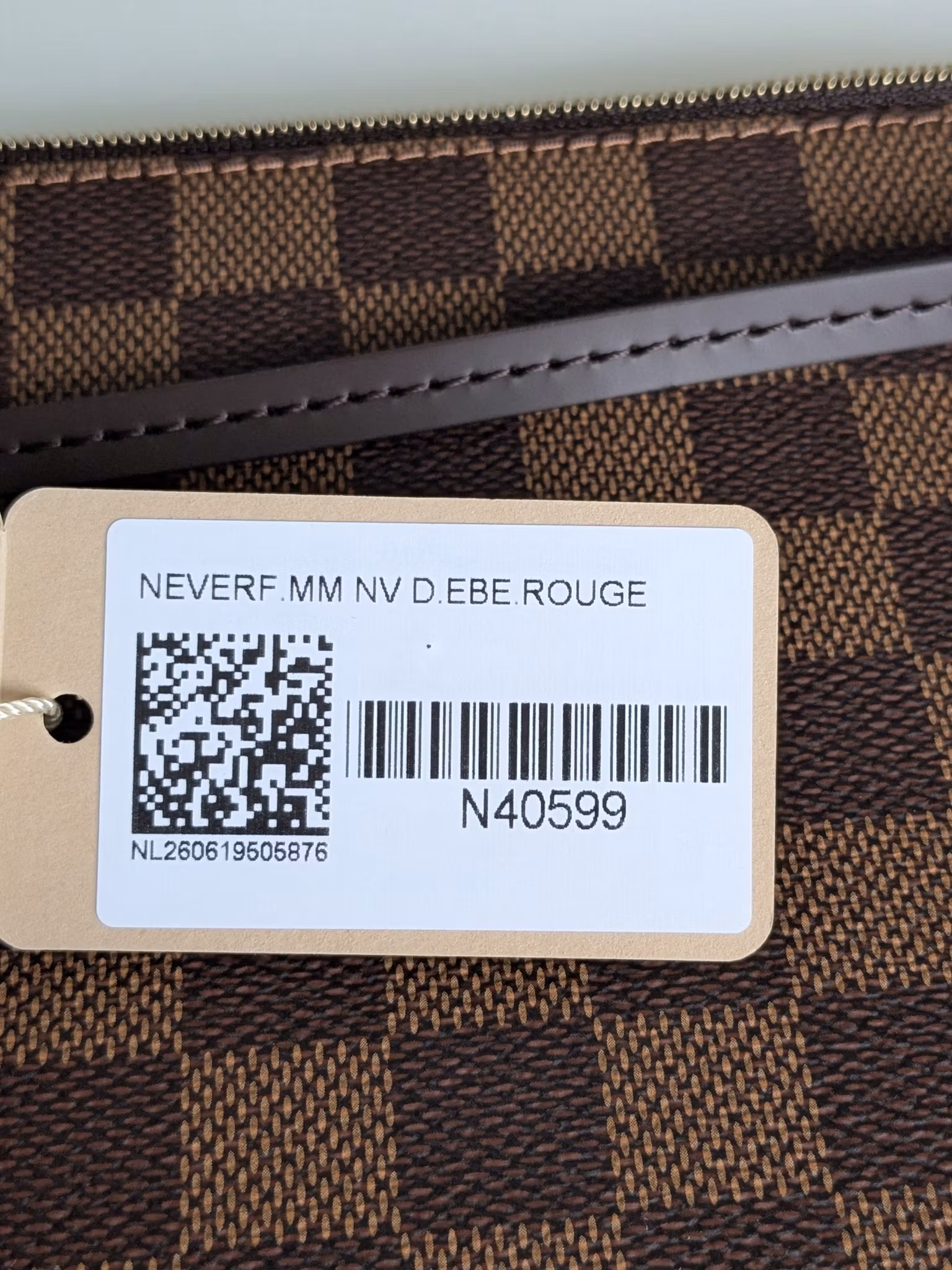 Louis Vuitton Neverfull MM pochette damier ebene
