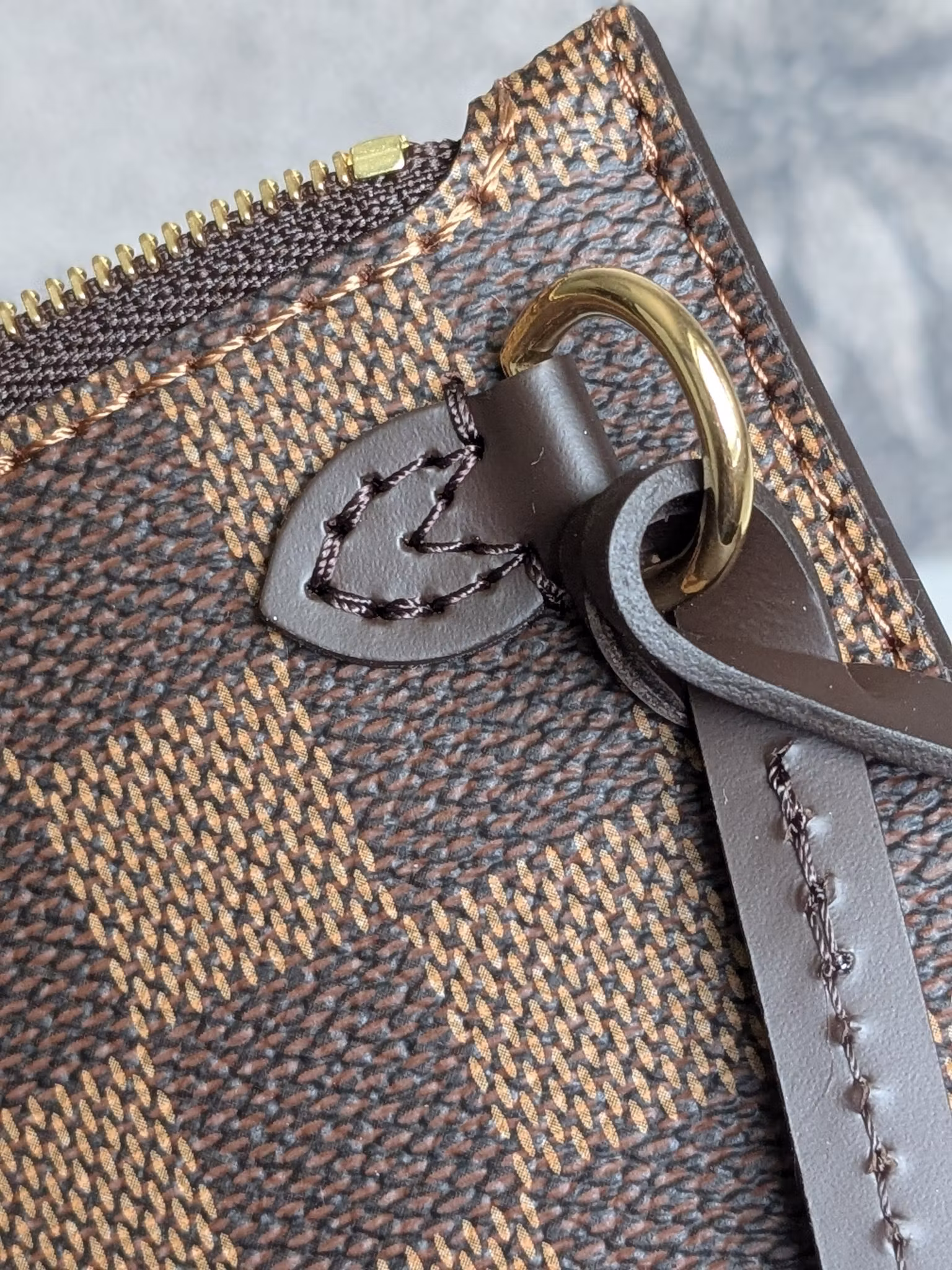Louis Vuitton Neverfull MM pochette damier ebene