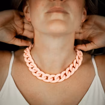 Halsband, Chains of Colour - Lovely Pink
