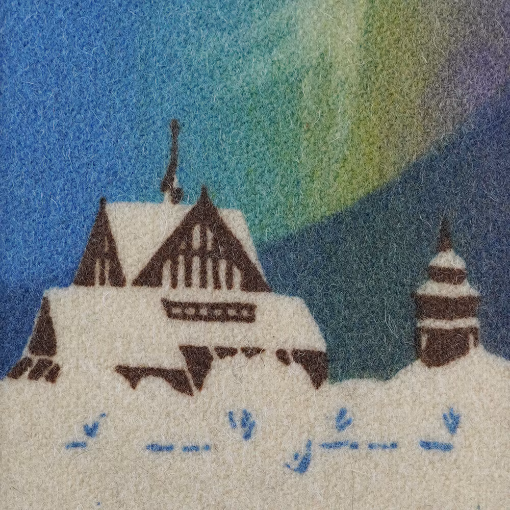 Tavla Kiruna Kyrka med klocktorn
