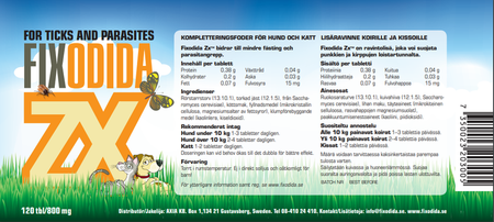 Fixodida Zx fästingmedel 120 tabletter