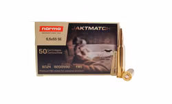 ERBJUDANDE: 100 st Norma Jaktmatch 6,5x55 SE FMJ 8 gram/124gr (2 askar)