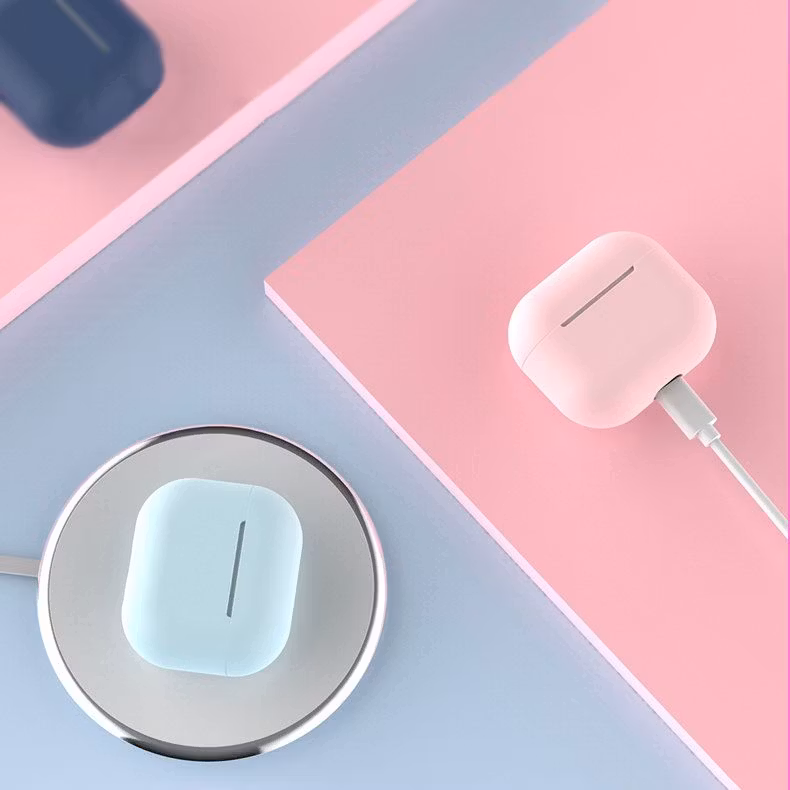 AirPods fodral - silikon, mjukt skal, hörlursfodral, svart