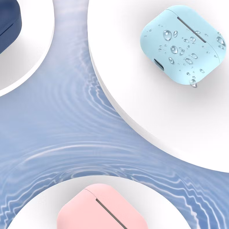 AirPods fodral - silikon, mjukt skal, hörlursfodral, svart