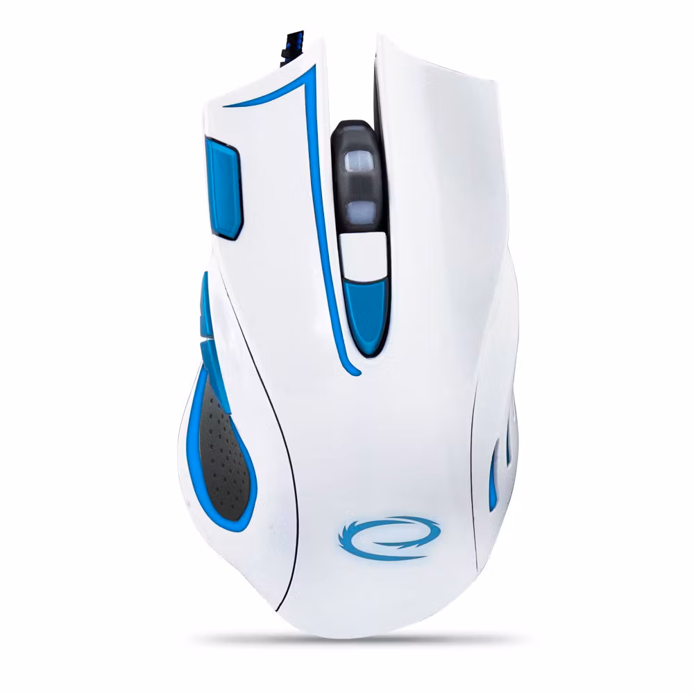 Trådad Gaming Mus 7D OPT. USB MX401 HAWK vit/blå