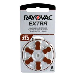 Rayovac 312 Hörapparatsbatterier - 6-pack