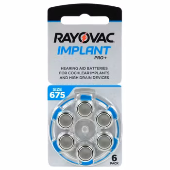 Hörapparatsbatterier Rayovac Implant Pro+ till cochlear implantat