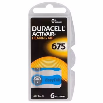 Hörapparatsbatterier Duracell Activair 675