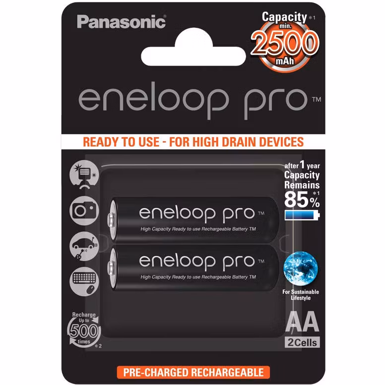 2 x Panasonic Eneloop PRO R6 / AA 2500mAh BK-3HCDE / 2BE (blister)