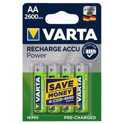 Uppladdningsbara batterier 4 x Varta Pro R2U R6 AA 2600mAh