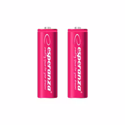 Uppladdningsbara batterier Esperanza Ni-MH AA 2000mAh 2 st, röd