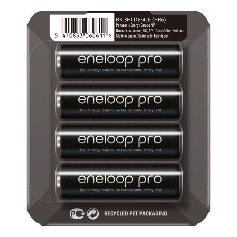 Uppladdningsbara batterier 4 x Panasonic Eneloop PRO R6 AA 2500mAh
