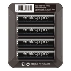 Uppladdningsbara batterier 4 x Panasonic Eneloop PRO R6 AA 2500mAh glidpaket