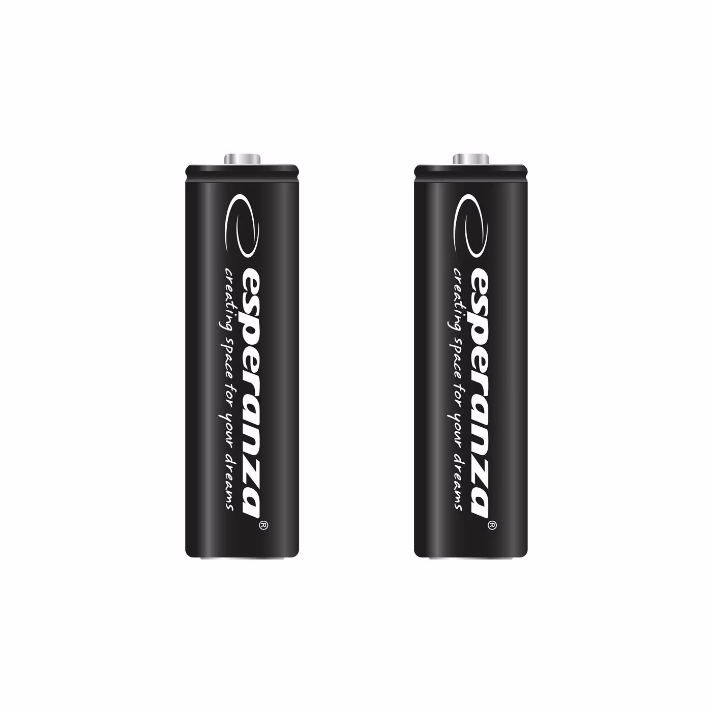 Uppladdningsbara batterier Esperanza med hög kapacitet, Ni-MH AA 2600mAh 2 st, svart