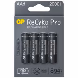 Uppladdningsbara batterier 4 x AA / R6 GP ReCyko Pro Ni-MH 2000mAh