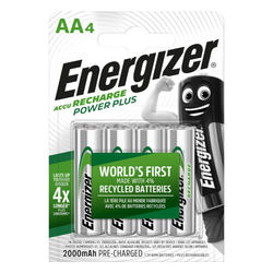 Uppladdningsbara batterier 4 x Energizer R6 / AA Ni-MH 2000mAh