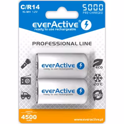Uppladdningsbara batterier 2x everActive R14 / C Ni-MH 5000 mAh