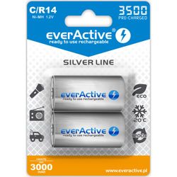 Uppladdningsbara batterier 2x everActive R14 / C Ni-MH 3500 mAh