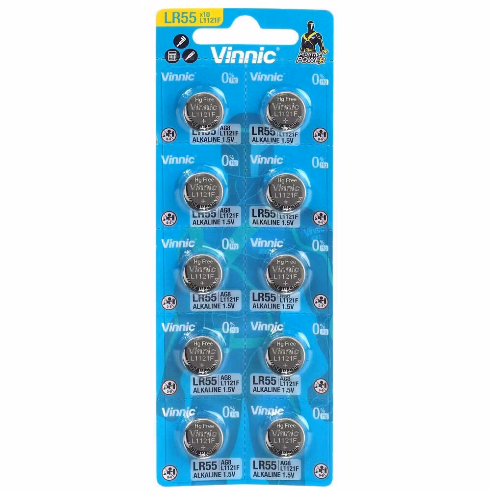 10 x Vinnic LR55 /  L1121 / AG8