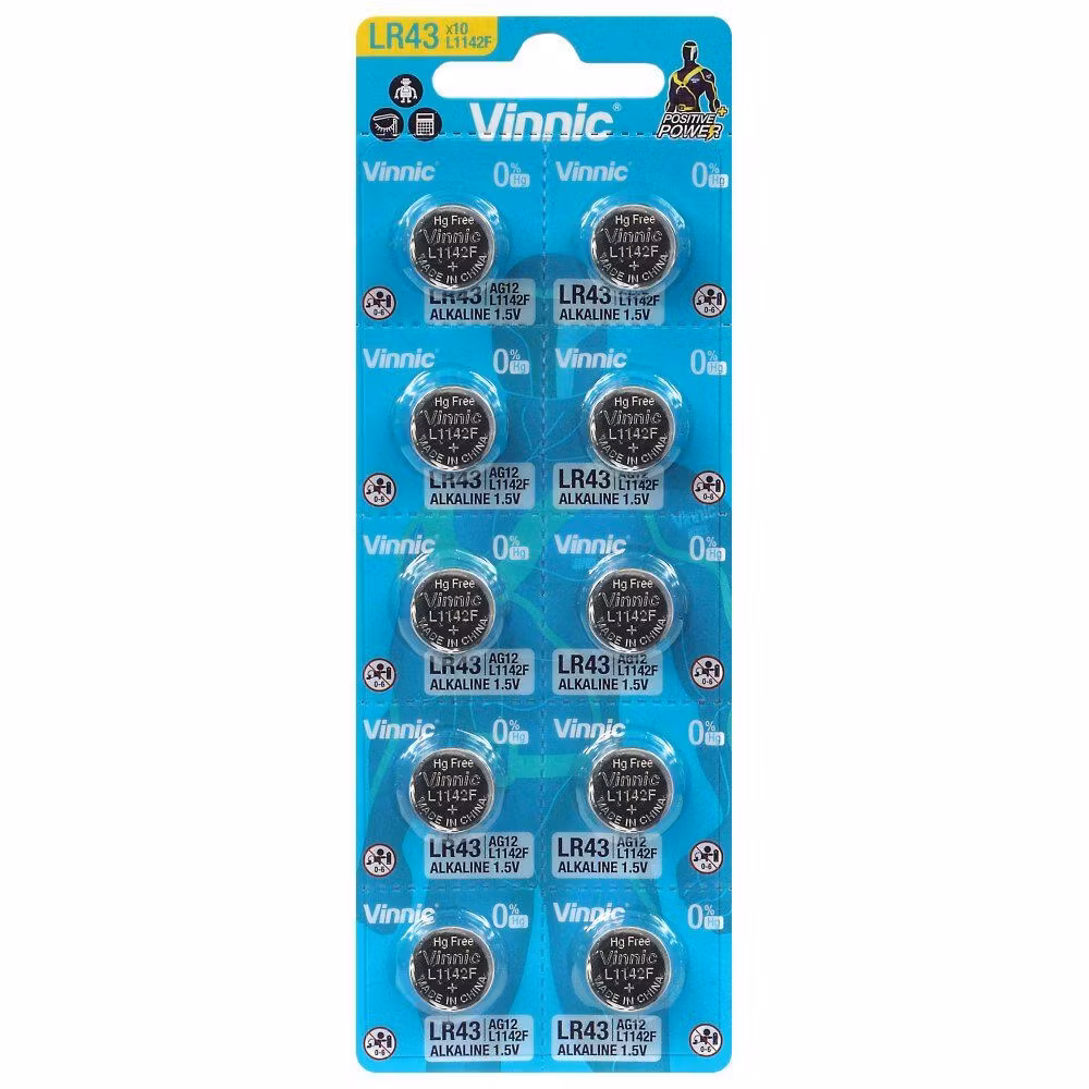 10 x Vinnic G12 / AG12 / L1142 / LR43 / 186 / V12GA / RW84 / D186
