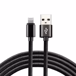 EverActive CBB-2IB: 2m Nylonflätad Lightning USB-kabel för Snabbladdning