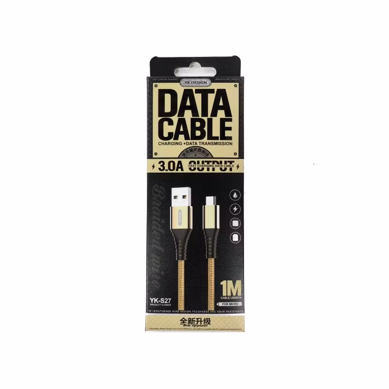 Data-/laddkabel YK-Design 3.0A Micro-USB (guld)