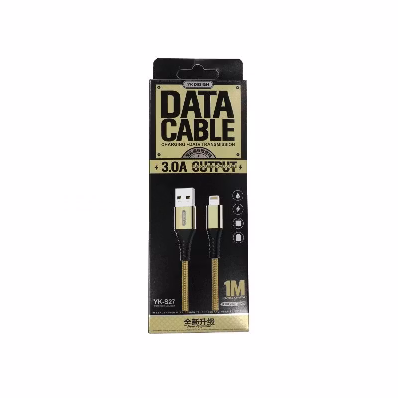 Data-/laddkabel YK-Design 3.0A Lightning (guld)