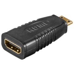 HDMI -adapter, guldpläterad (hona (typ A)> HDMI mini hane (typ C))