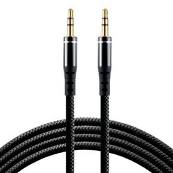 Silikonkabel ljud AUX -kontakt - jack 3,5 mm stereo 150cm