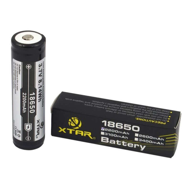 18650 Xtar 3,7 V uppladdningsbart Li-ion 2200mAh batteri med skydd