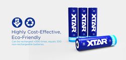 18650 Xtar 3,7V uppladdningsbart Li-Ion 3500mAh med skydd