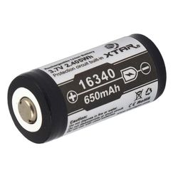CR123A /16340 Xtar 3,7V, 650 mAh uppladdningsbart batteri med skydd