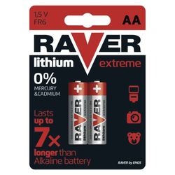 RAVER Litiumbatteri AA / R6 - 2 st
