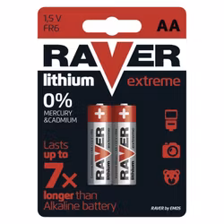 RAVER Litiumbatteri AA / R6 - 2 st