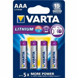 Varta Lithium AAA litiumbatteri, 4-pack