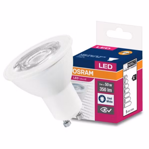 OSRAM GU10 LED-lampa 5W LED-VÄRDE Naturlig 4000k