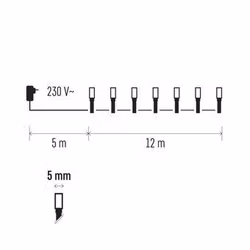 Julbelysning LED 12 meter vit kall