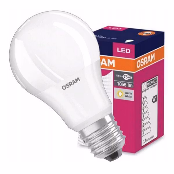 E27 OSRAM LED-lampa 10W, A75 Varmvit 2700K