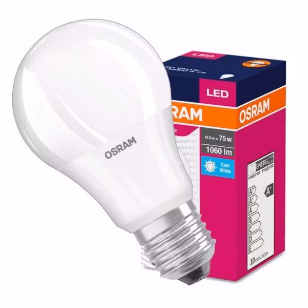 E27 LED-lampa OSRAM 10W, A75 Natural 4000K