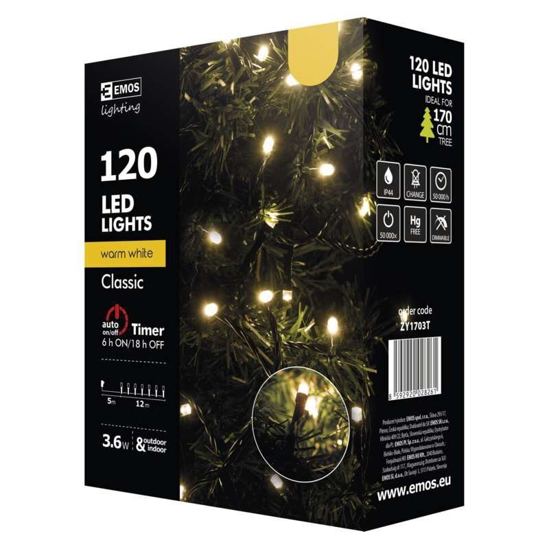 LED-julbelysning 12 meter vit varm