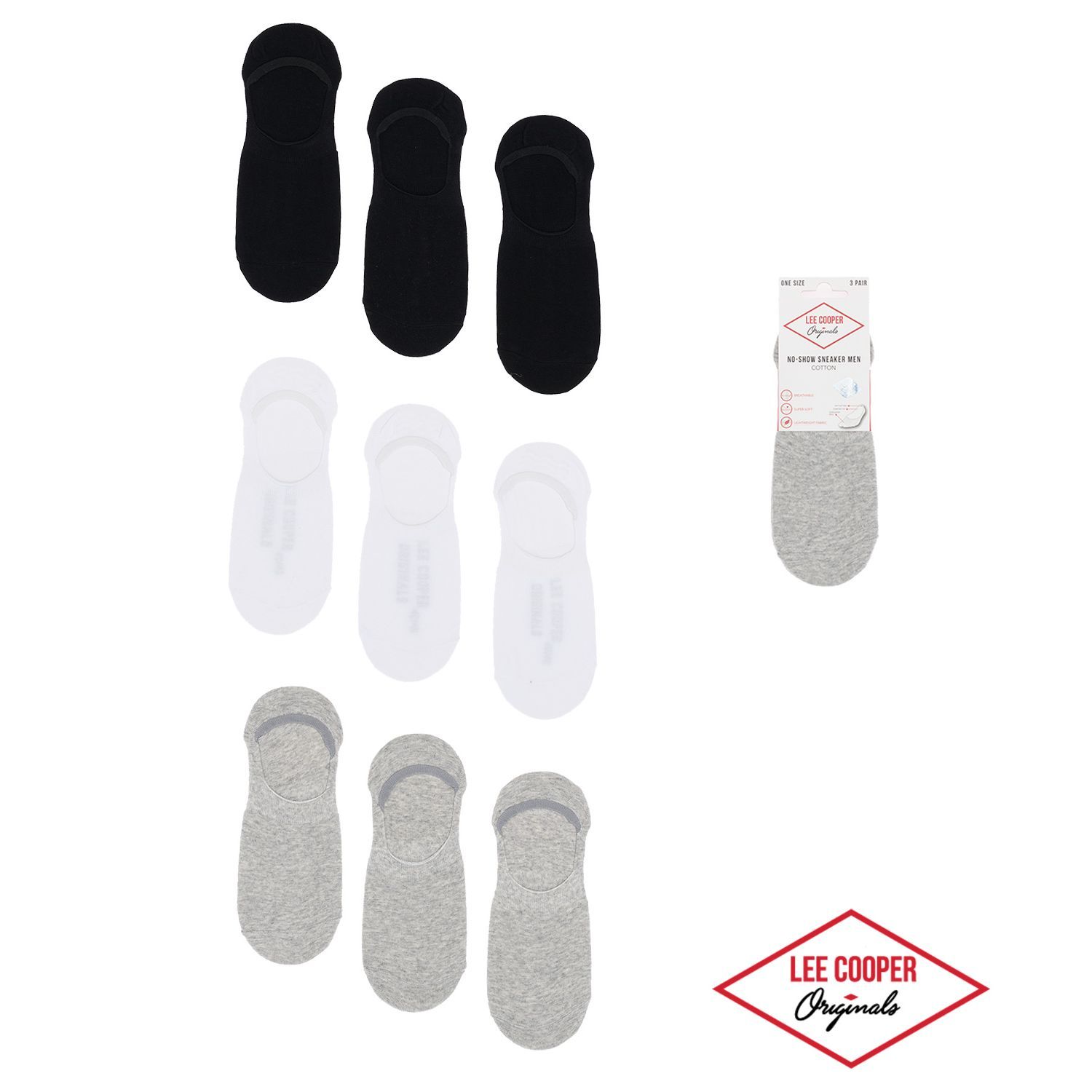 Lee Cooper No-Show sockar 3-pack