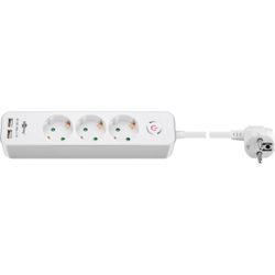 Gtenuttag Power Strip 3-vägs med switch och USB