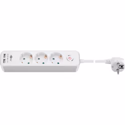 Gtenuttag Power Strip 3-vägs med switch och USB