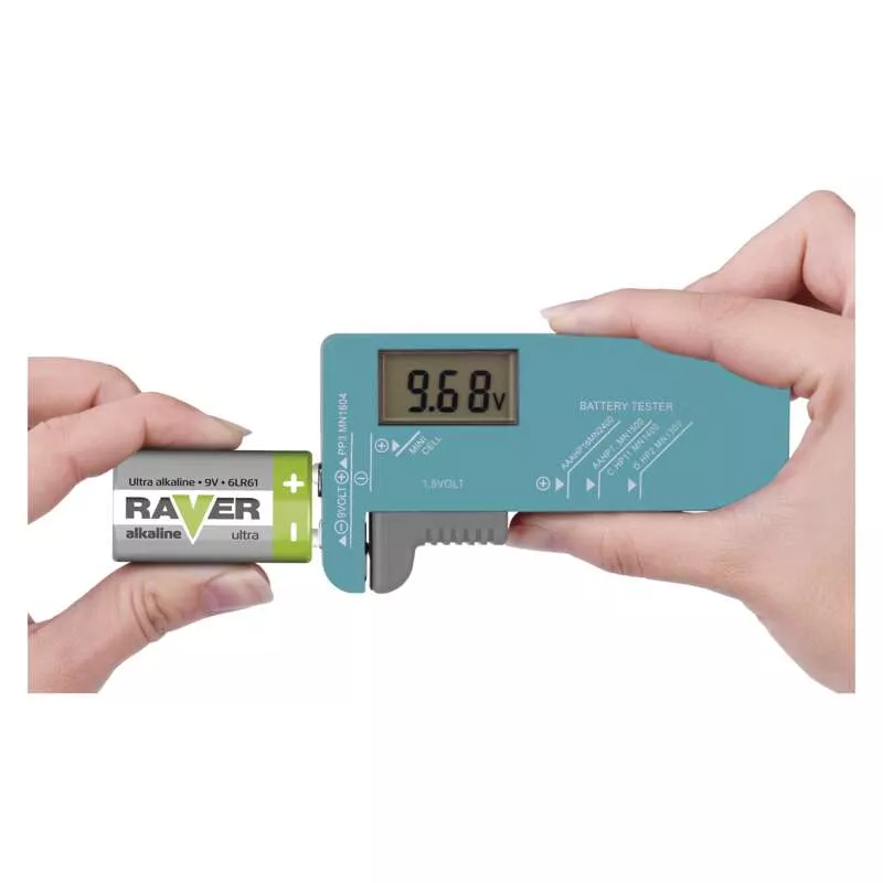 Batteritestare Universal (AA, AAA, C, D, 9V, knapp)