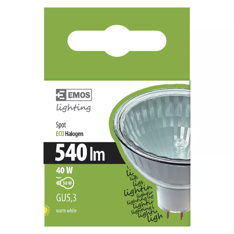 GU5.3 dimbar Halogenlampa 40W, varmvit