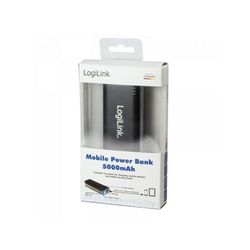 Powerbank Logilink, 5000 mAh, 1x USB-port, svart