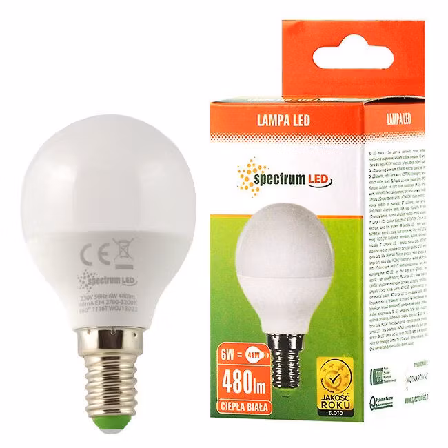 LED-lampa 6W E14 kula Spectrum